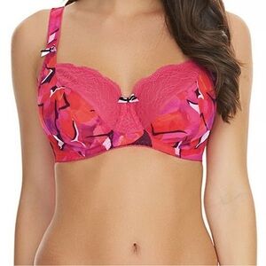 Freya Vibrant Pink and Red Lace Bra